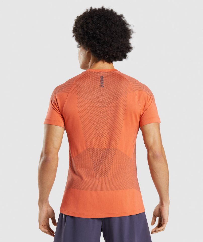 Men's Gymshark Apex Seamless T-Shirts Orange | NZ 7YNRJK